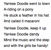 p.72 Yankee Doodle words